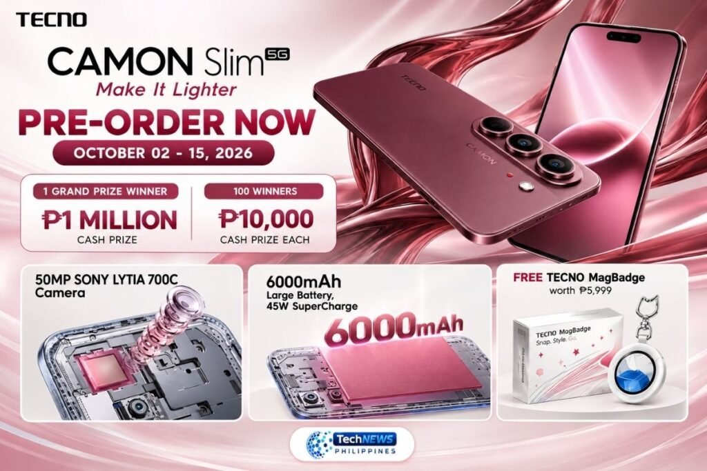 TECNO CAMON Slim 5G Pre-Order in the Philippines Offers ₱2M Cash Prize Pool