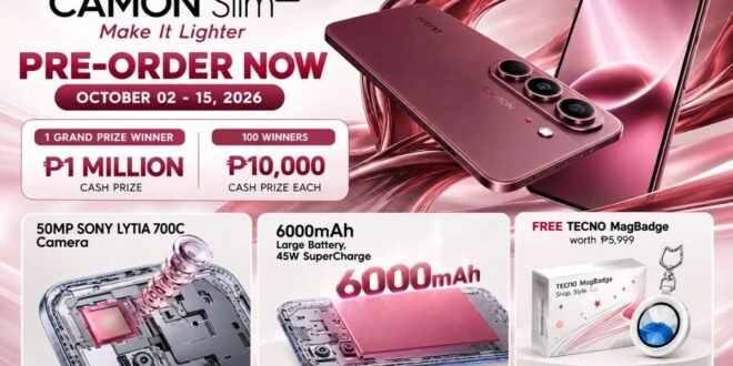 TECNO CAMON Slim 5G Pre-Order in the Philippines Offers ₱2M Cash Prize Pool, Free MagBadge and Up to ₱3,000 Off